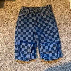 checkered shein jeans